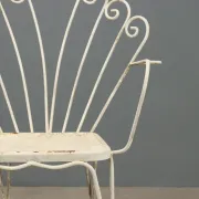 Vintage white lacquered iron garden chairs, Italy, 1950s