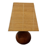 Lampe boule bois massif