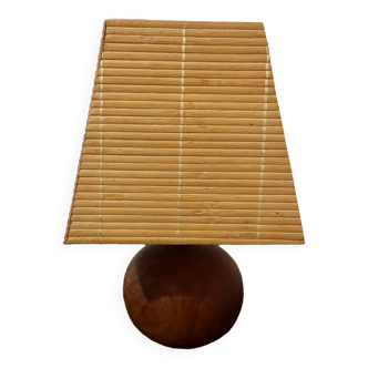 Lampe boule bois massif
