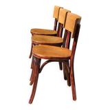 3 Baumann chairs with wide backs No. 30, dark beech