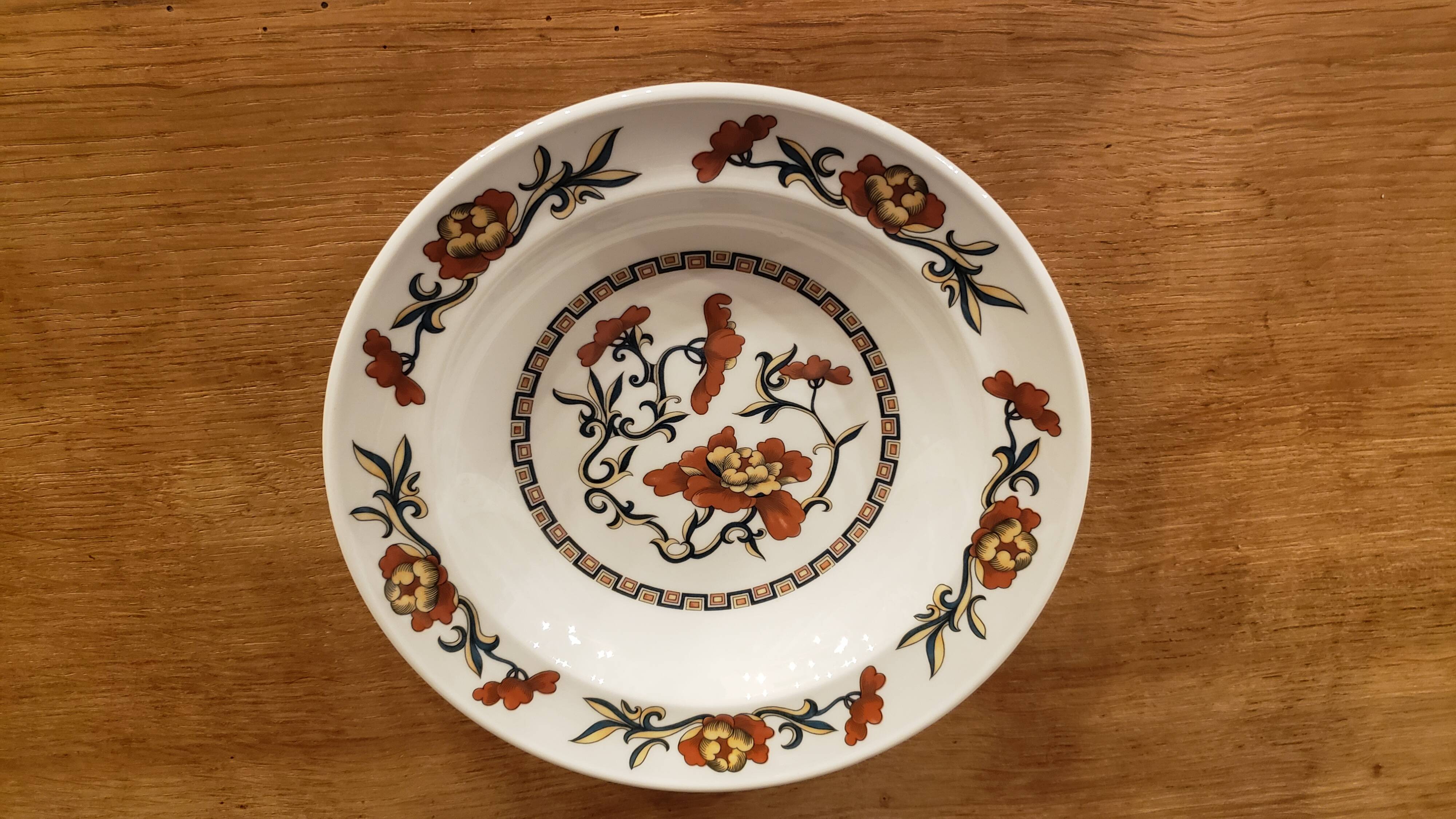 6 soup plates Syracuse Sarreguemines Flower Decor