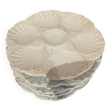 Lot de 6 assiettes à huîtres anciennes