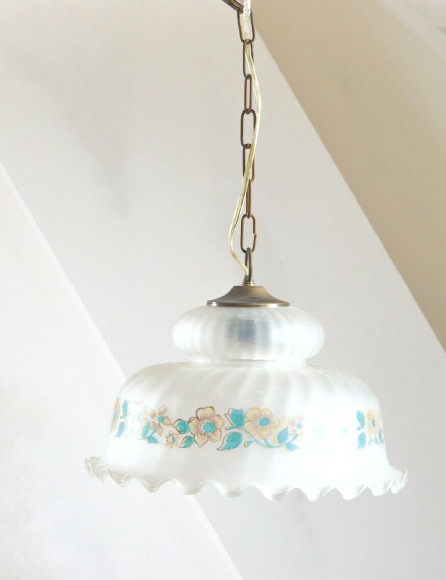 Opaque glass chandelier tulip shape