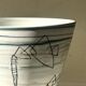 Bowl / large ceramic white catchall with graphic decoration, 1950