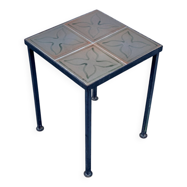 Petite table basse bout de canapé céramique vintage 1950
