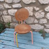Pair of vintage stackable children's chairs