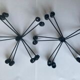 Pair of candlesticks in twisted metal wire folded 1960