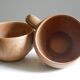 2 enamelled sandstone cups made in France, Rhodaceram 58