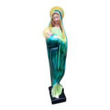 Vierge a l'enfant faience de desvres fourmaintraux - art deco