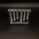 Duo Vase Bloc Résine Lucite Triple Cheminée Plexiglas Design Postmoderne