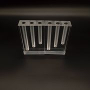 Duo Vase Bloc Résine Lucite Triple Cheminée Plexiglas Design Postmoderne