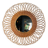 Miroir vintage en rotin