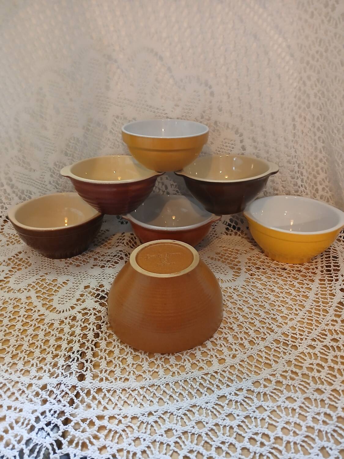 7 antique Émile Henry bowls