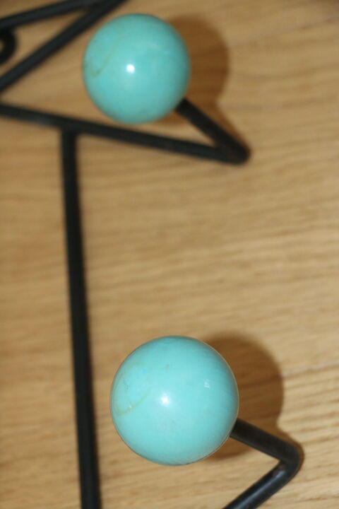 Coat rack 4 balls blue years 50