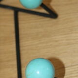 Coat rack 4 balls blue years 50