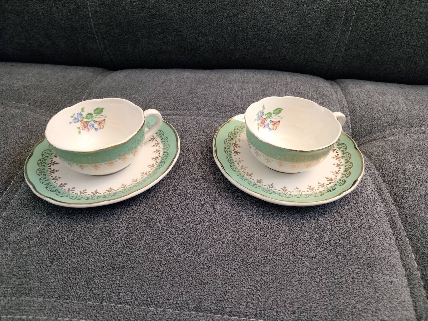 Set of vintage cups and saucers