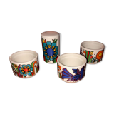 3 Coquetiers + salt shaker Villeroy Boch acapulco , vintage , ceramic