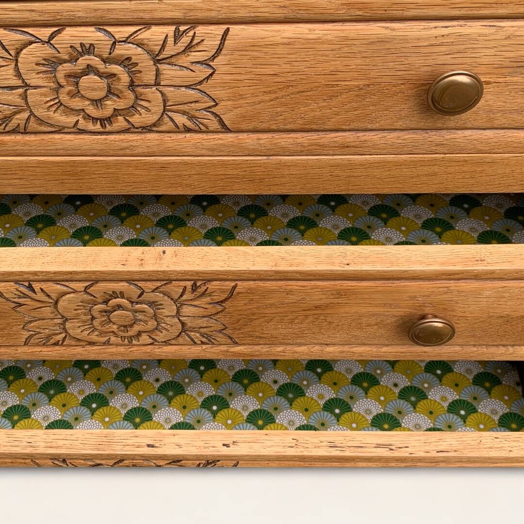 Art deco raw oak chest of drawers 1930