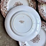 6 Jules Vieillard dessert plates in iron earth, "Louis XV" service