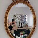 Mirror gilded wood beveled napoleon 50x71cm