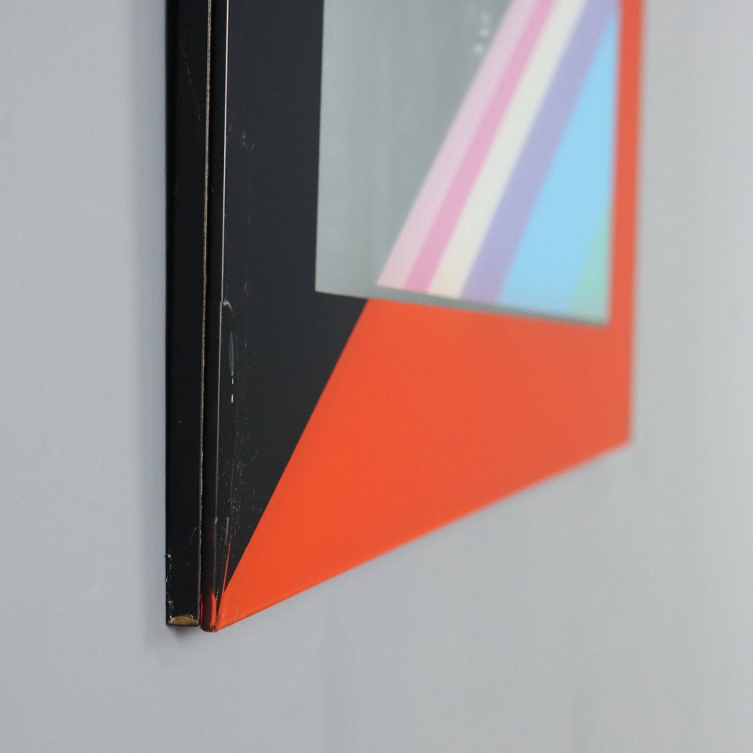Eugenio Carmi decorative mirror Acerbis screen-printed vintage design 1970s
