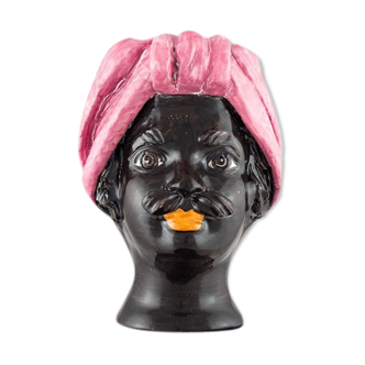 Mini pink head vase man