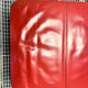B&B Italia red leather lounge chair by Jeffrey Bernett