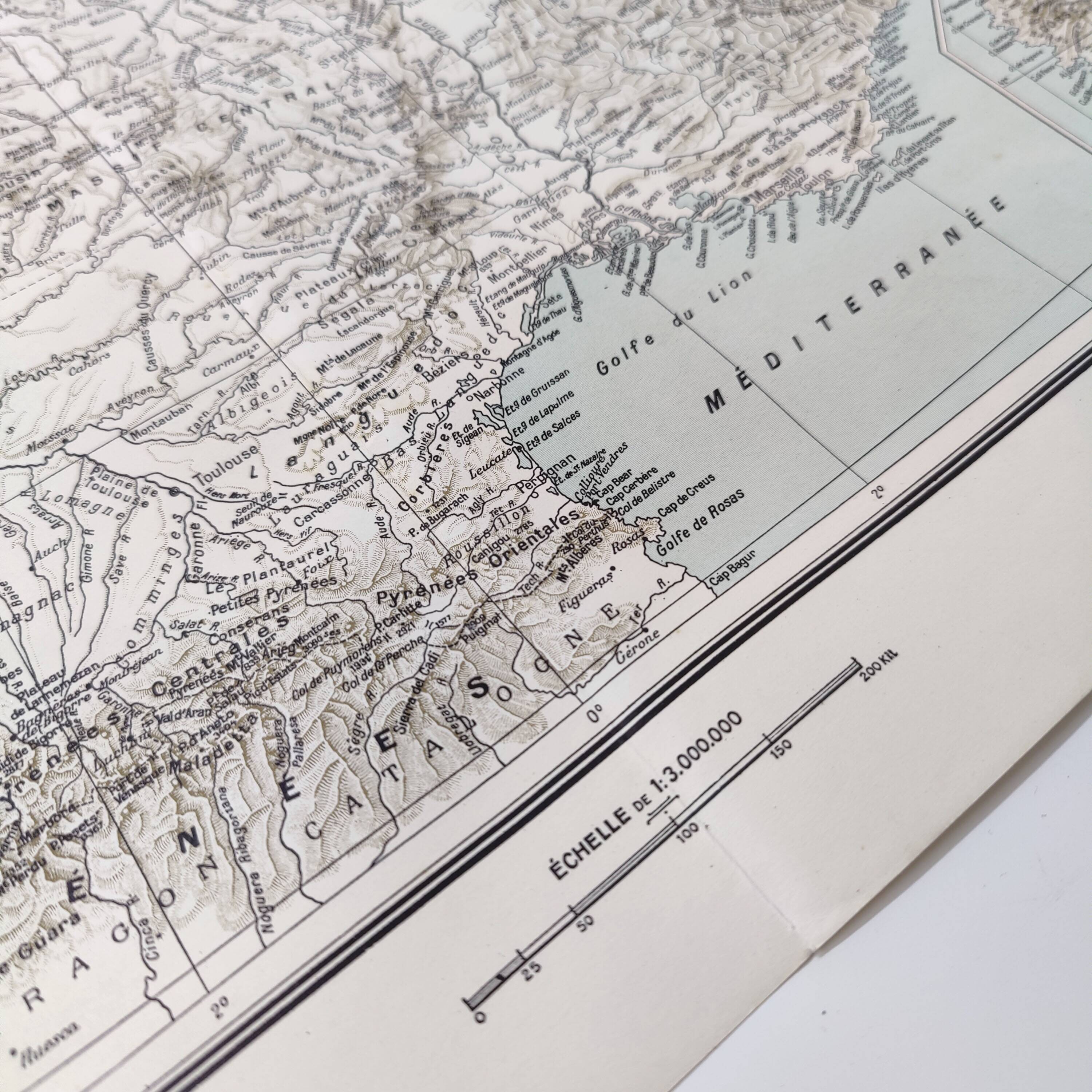 Vintage map of France from 1950
