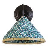 Modern bamboo turquoise wall sconce