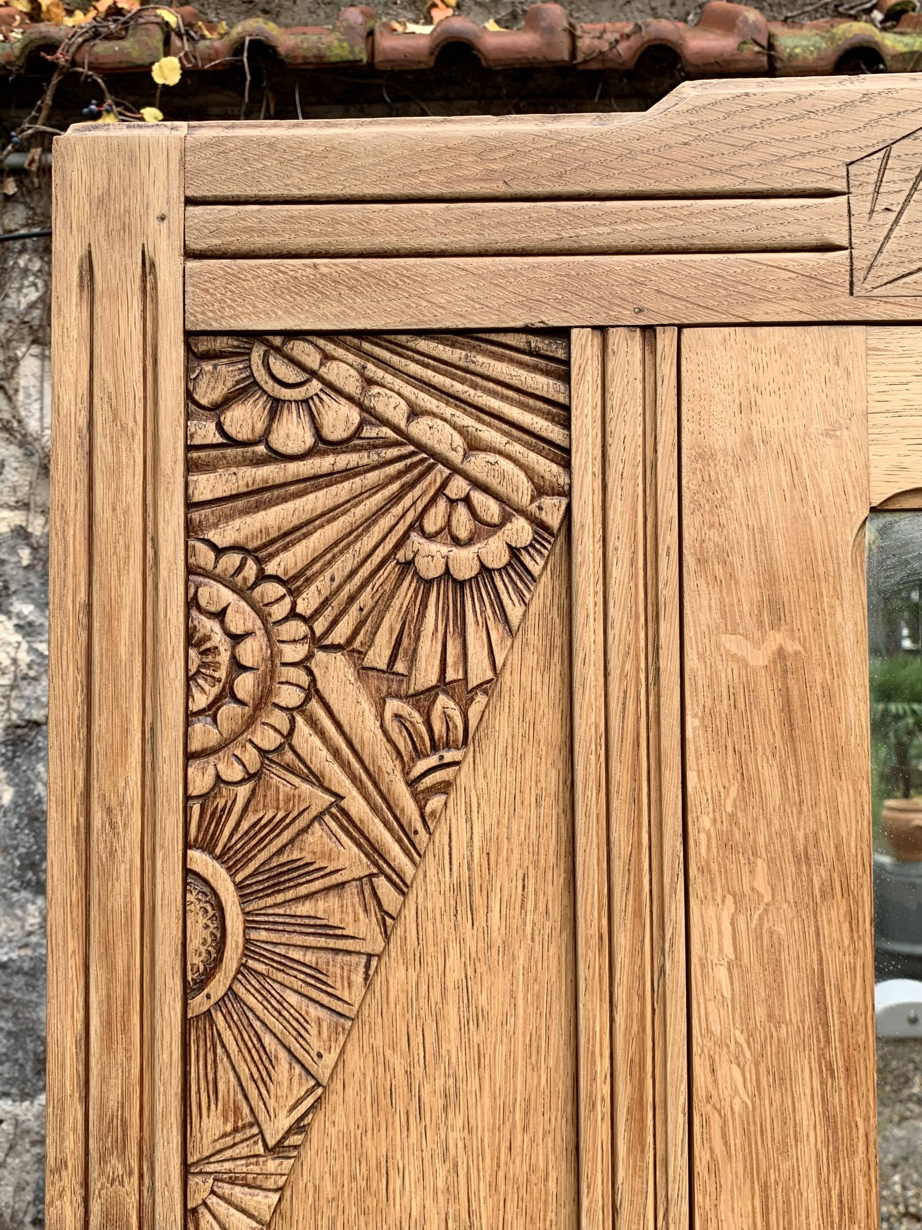 Parisian art deco cabinet in raw wood 1930