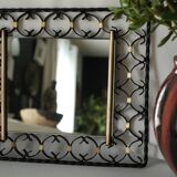 Miroir en fer forgé et laiton vintage 50/60