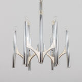 Italian chrome chandelier from Sciolari pendant lamp, 1970