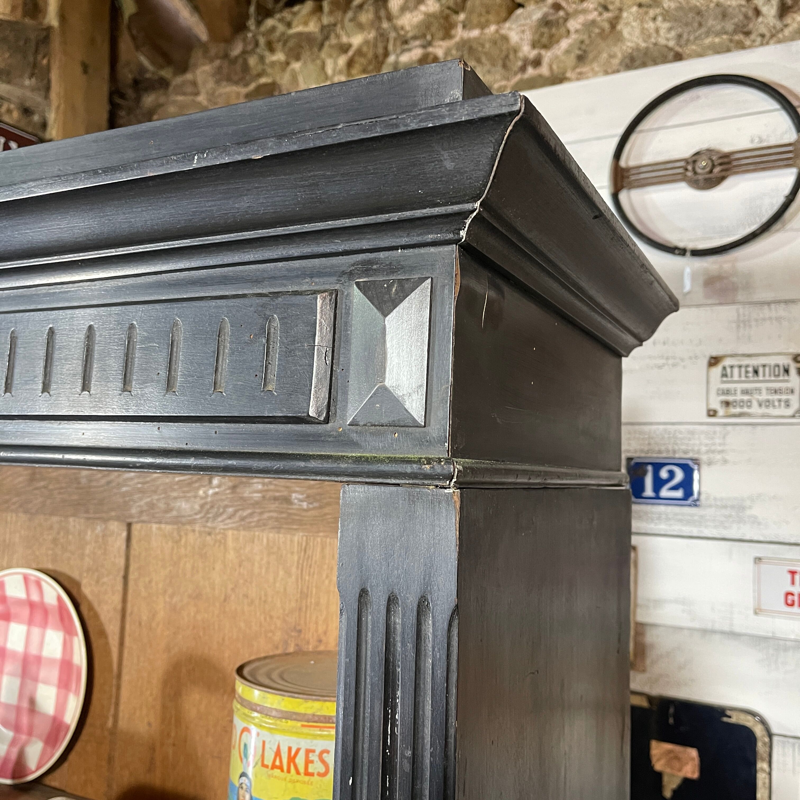 Black patina bookcase