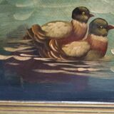 Oval mirror in duck pattern frame