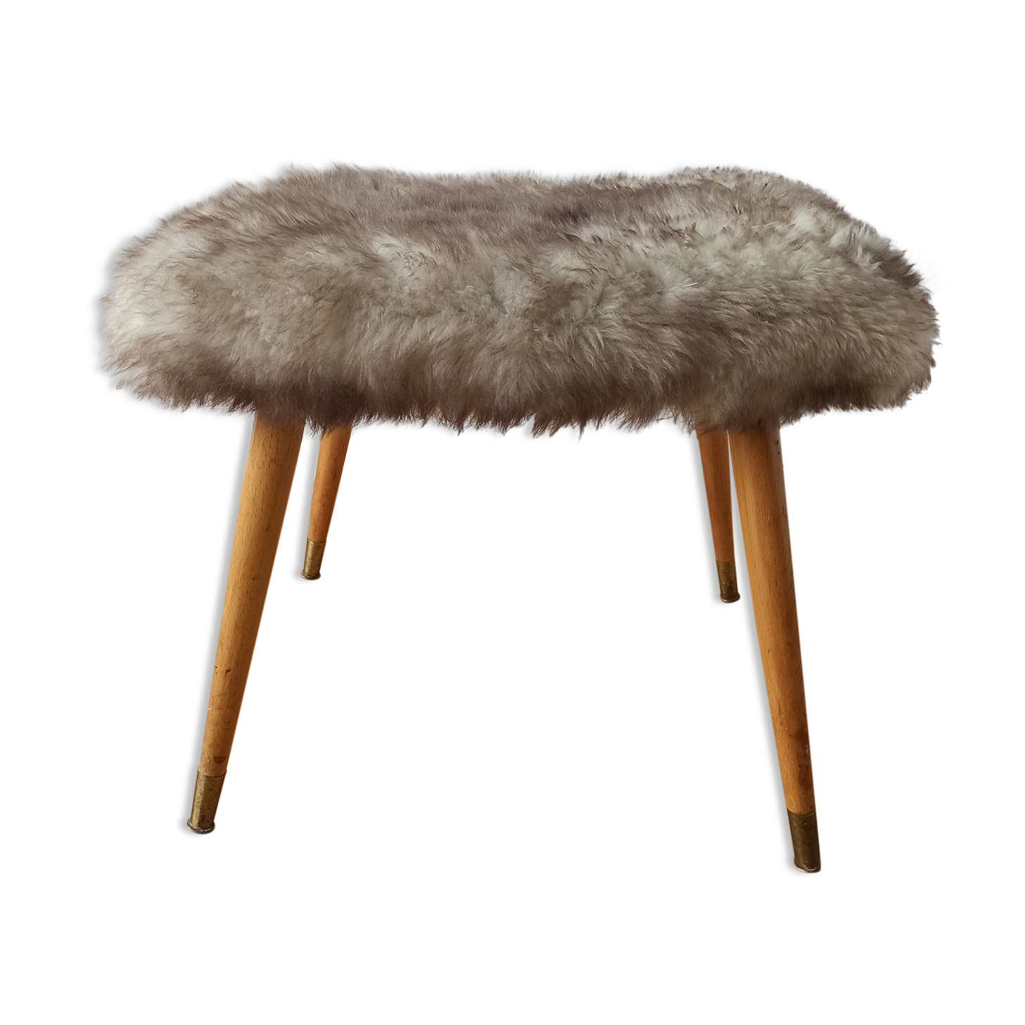 Design stool, furry fabric, 1960