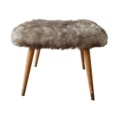 Tabouret tissu poilu, années 1960