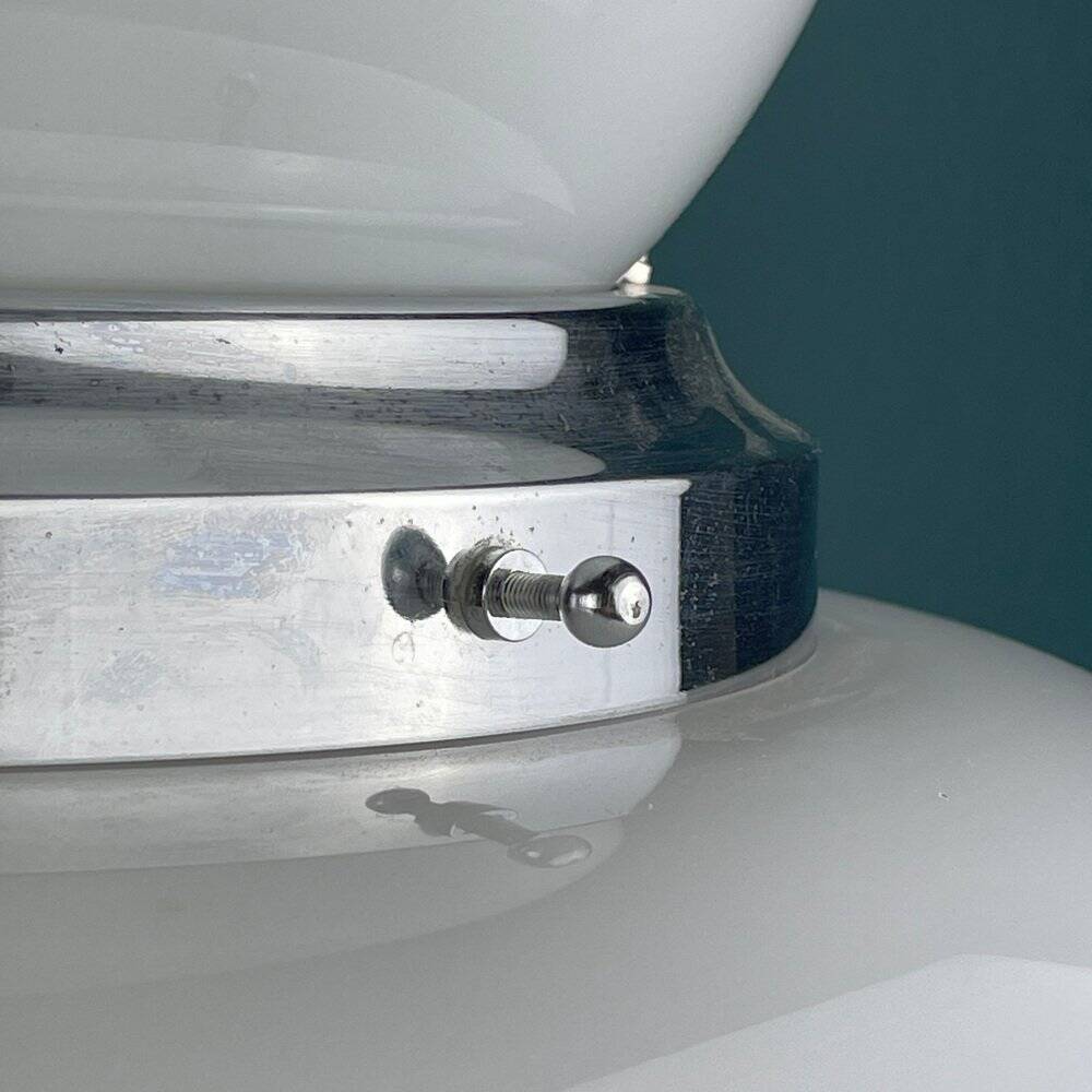White opaline glass table by UFO, Italy, 1970s