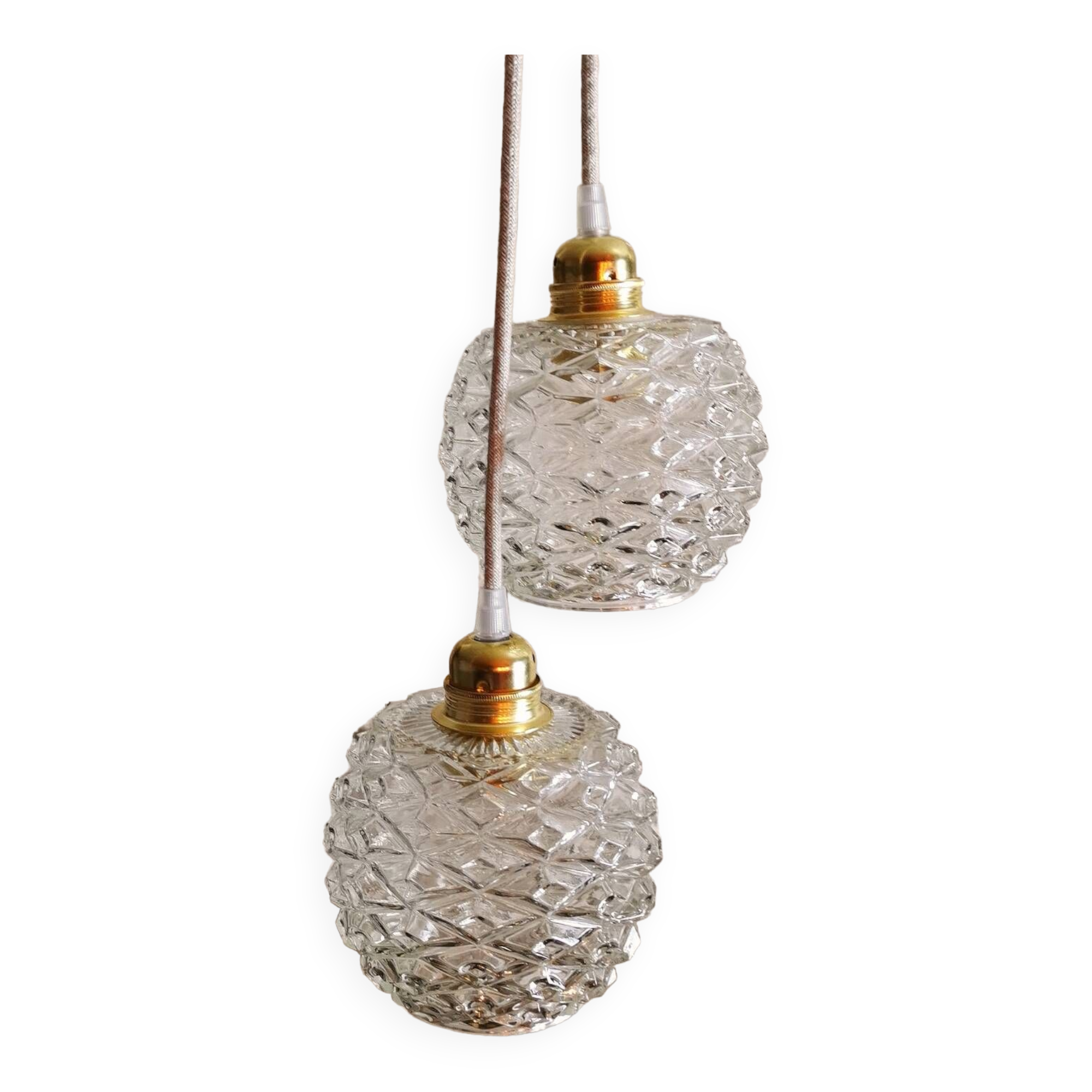 Duo of vintage portable lamps