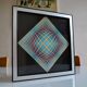 Victor vasarely impression offset annees 70 + cadre alu d'epoque