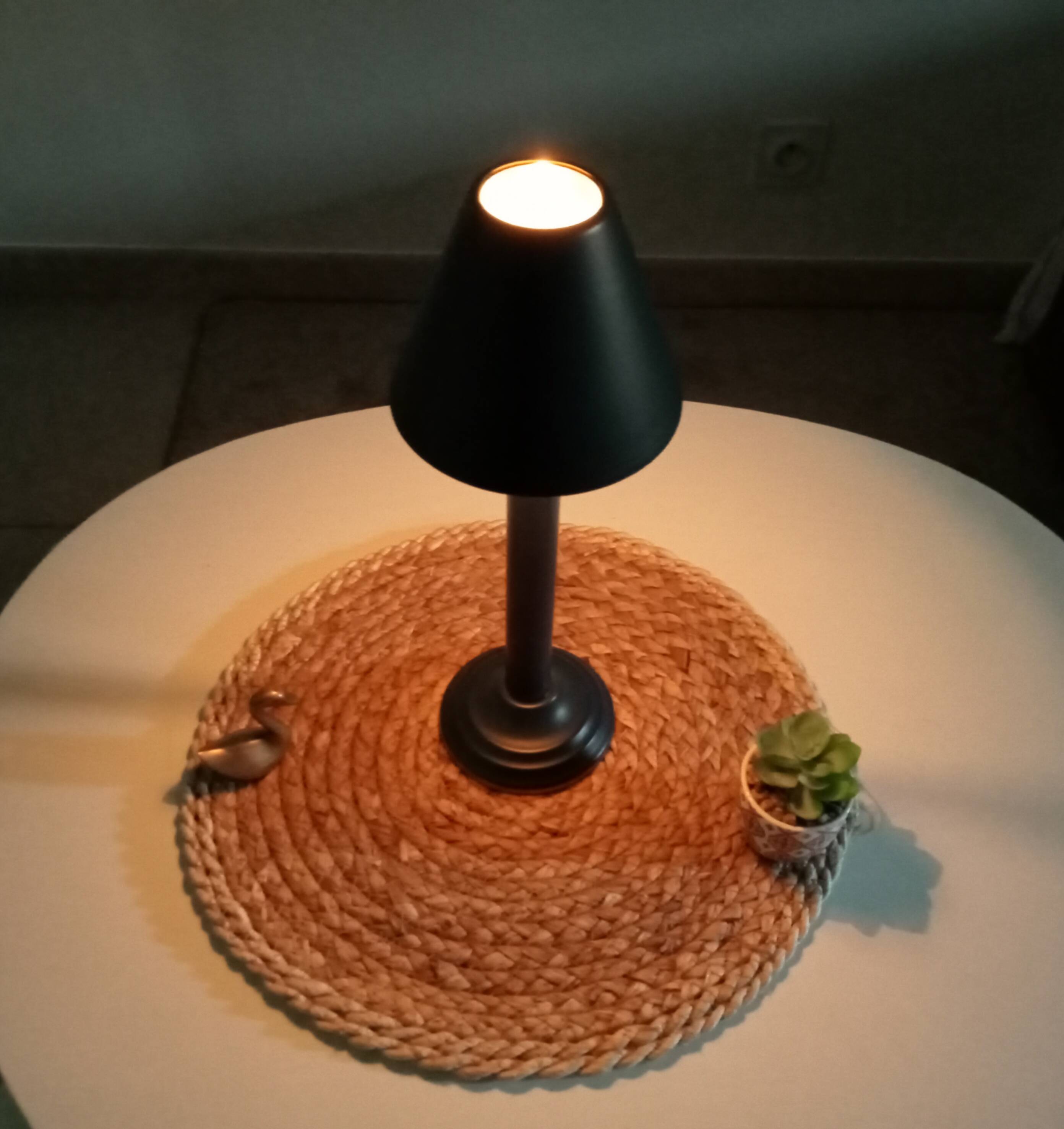 Vintage candle holder lamp from the 70s/80s