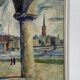 Swedish Oil on Panel “Stockholm Motif” by Emil Hellbom, Vintage & Framed 56×48cm