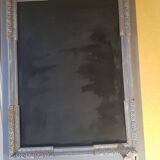 Large painted oak interior door with its hinges