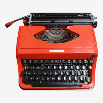 Machine à écrire orange Underwood 130 vintage 70 - Orange