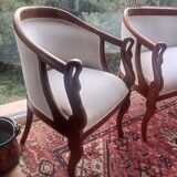 Salon 2 pièces gondoles style Empire à accoudoirs cols de cygnes