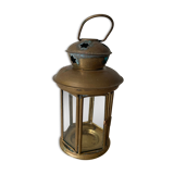 Vintage glass and metal lantern