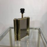 Lampe de table miroir en laiton années 1970 Vintage Hollywood Regency