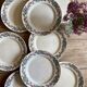 Set of 8 flat plates vintage model Cécile de HBCM