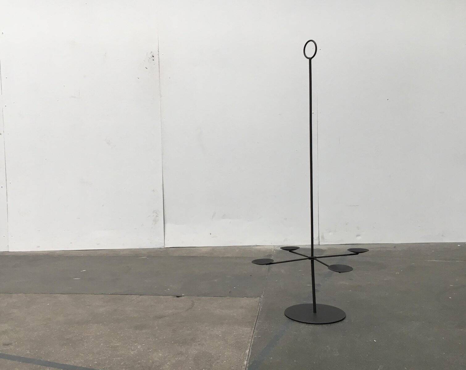 Vintage Brutalist Metal Candle Holder