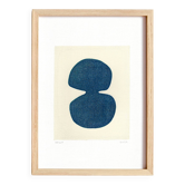 Peinture abstraite sur papier -Infini B60 bleu - tableau signé eawy