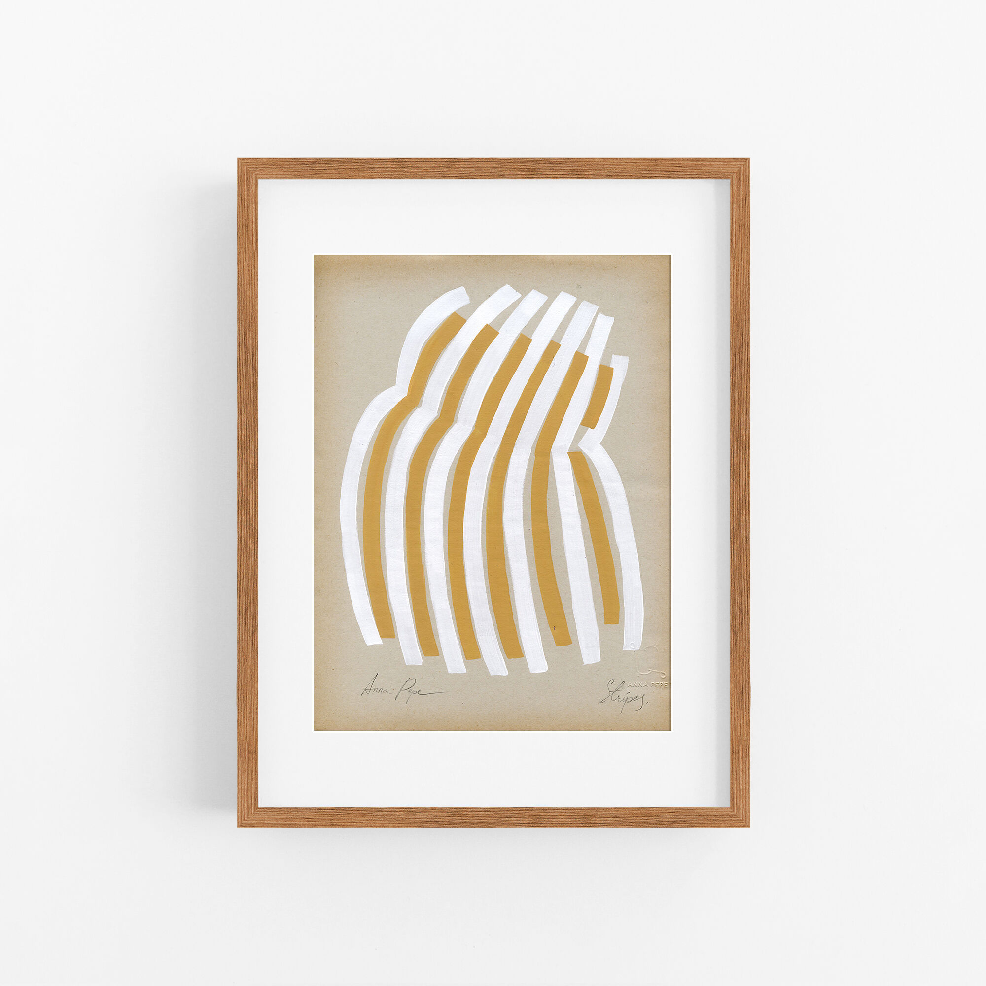 "stripes" original painting on vintage paper